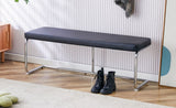 Black shoe changing bench silver metal legs, sofa bench dining chair, suitable for bedroom fitting W1151131314
