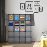 ZNTS 20 Cube Organizer Stackable Plastic Cube Storage Shelves Design Multifunctional Modular Closet 89154546