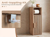 8" Slim Narrow Toilet Paper Cabinet with Adjustable Shelf, Slim Bathroom Storage Cabinet for Small 67874052