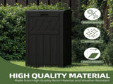 33 Gallon Outdoor Trash Can, Layered Lid with Drip Tray, Waterproof Garbage Bin for Patio, Deck, 78208077