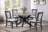2pc Contemporary Dining Side Chair Upholstered Padded Seat Back Gray Finish Wooden Furniture Dining B011P146013