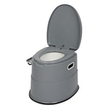 ZNTS Portable Toilet with Non-slip Mat Grey 56598783