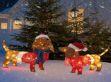Set of 2 Lighted Dachshund Dog Christmas Decorations, Pre-lit Holiday Decor with 115 Warm White LED 87696606