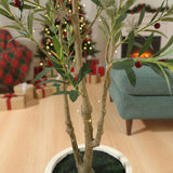 5ft Christmas Tree with White Planter Natural Fake Tree Indoor Holiday Decor Easy Care 93474804