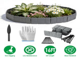 20 Pack Cobbled Stone Look Garden Edging, Flexible Interlocking PVC Landscape Edging, 16 FT No Dig 28864555