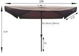 10 x 6.5ft Rectangular Patio Umbrella Outdoor Market Umbrellas with Crank and Push Button Tilt for W65627941