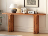 U_STYLE 60''Farmhouse Entryway Table with Large countertop, Minimalism Sofa Table with Acacia Veneer N711P207657A