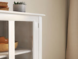 Buffet storage cabinet with double glass doors and unique bell handle 08103750