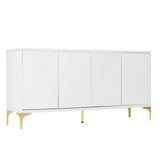 Buffet Cabinet with, Wood Sideboard Cabinet with Carved Door Panels,4 Doors modern aesthetic W2696P279968