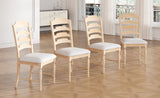 TOPMAX Vintage Traditional 4-Piece Upholstered Dining Chairs, Serrated Dining Backs, Natural N717P170412A