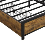 Full Size Bed Frame, Storage Headboard with Charging Station and 4 Storage Drawers,LED Lights , W311P187977