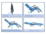RHC-202 Portable Dual Purposes Extendable Folding Reclining Chair Blue 75407956