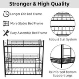 Heavy-duty triple frame bed with built-in ladder and full-length railing, floor safe for W1935P330699