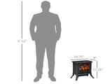 Electric Fireplace Freestanding Fireplace Stove with Realistic Logs 14.75"x9"x17.25" Black 07467903