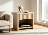 () 1 Drawer 1 Shelf Honeycomb Board MDF Bedside Table 20*15*24.5in Light Gray 25841900