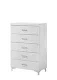 ZNTS White 5-Drawer Chest with Metal Legs B062P209024