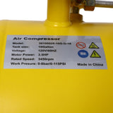 3.5HP Portable 10 Gallons Oil-Lubricated Air Compressor Tank Ultra Quiet Horizontal Tank Adjustable W46564402