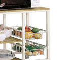Natural Brown and White Kitchen Cart B062P153920