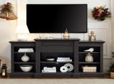 Media Console Table with Large Storage Cabinet, Modern TV Media Entertaionment Stand, Grey, W1758P206559