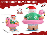 5.9 FT Lighted Christmas Inflatable Decoration, Inflatable Hawaii Santa Claus Outdoor Decoration, 23376680