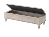 50.8-inch Multi-Functional Ottoman Bench-Solid Rubberwood Bed End Bench with Linen Seat, 31692215