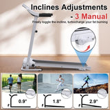 Folding Treadmill with Incline 2.5HP 12KM/H Electric Treadmill for Home Foldable, Bluetooth Music W215P293386