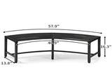 Black 141 x 35.5 x 40 cm 2-Seater Curved Iron Bench 26119926