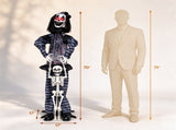 70" Life Size Animated Halloween Clown Prop with Lifted Skeleton, Glowing Red Eyes, Sound & Button 53279827