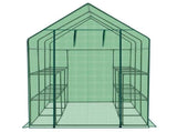 Large Walk-in Greenhouse with PE Cover & Side Windows, 12-Shelf Indoor Outdoor Portable Greenhouse 22390785
