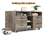 Wooden Filing Cabinet, 4 Drawers, Lami Grey Oak, P2 Particle Board with Embossed 66067826