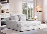Man Wah Presley Corduroy Chaise Armchair, Fog B2707P311001