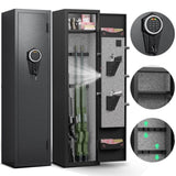 ZNTS High-Security Steel Rifle Cabinet - 4-5 Gun Capacity, Electronic Lock, Solid Bolts, Dual Alarms, W2746P205442