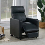 Black Upholstered Push-Back Recliner B062P145564