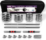 ZNTS Adjustable Dumbbell Set Home Gym Cast Iron Barbell Sets with Carry Box 110lbs Office Bedroom Workout 91287581