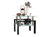 1-Piece Modern Tempered Glass Tea Table Coffee Table End Table, Square Table for Living Room, 51857456