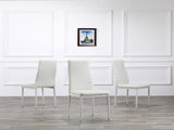 6pcs Elegant Assembled Stripping Texture High Backrest Dining Chairs B White 95666160