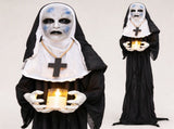 5.3 FT Life Size Halloween Animated Nun Prop with Flickering LED Candle, Freestanding Scary Sister 49120155