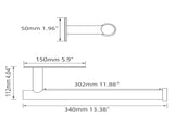 Stainless Steel Towel Holder Adhesive Lengthen Toilet Paper Holder for 2 Roll Papers, Brushed Gold 77105360