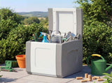 27 Gallon Outdoor PP Deck Box Waterproof Patio Storage Box with Side Handles & Dual-Tone Design-Gray 59437572