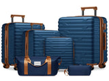Luggage Sets 6 Pieces with Duffel Bags Hardside Expandable Suitcases with Spinner Wheels Navy Blue W3412P381197