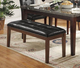 ZNTS Dark Cherry Finish Wooden 1pc Bench Upholstered Button Tufted Kitchen Dining Furniture Transitional B011P177581