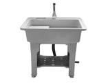Gray Freestanding Plastic Utility Sinks Utility Sink Laundry Tub Outdoor Sink Drop in Deep Sink Kit 71584544