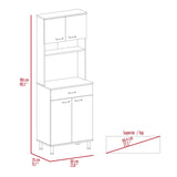 ZNTS Santa Maria 1-Drawer 1-Shelf Area Pantry with Adjustable Metal Legs Light Oak B06280025