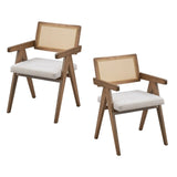 Wooden Frame Upholstered Dining Chairs Set of 2,Mid Century Kitchen Chairs for Living W2582P197649