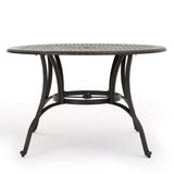 ZNTS Outdoor Cast Aluminum Circular Dining Table, Bronze 59159.00