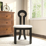 Vintage Rubber Solid Wood Dining Chair, Sheep Plush Dining Chair, Armless Dining Chair, Suitable For W1535P281504
