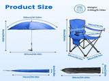 Folding Camping Chair with Detachable 8-Rib Sun Umbrella, 42.13 Inch Canopy Aluminum Alloy Portable 79339247