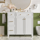 36" Bathroom Vanity with Ceramic Sink, Standard and Double-Layer Drawers, Soft Close Doors, N729P289163K