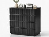 Handleless Grille-Finished 4-Drawer Bedside Table P2 Particleboard MDF & Melamine Veneer 80754641