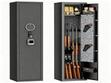 52" Tall Black Rifle Safe, Biometric & Keypad Lock, Adjustable Gun Racks with Built-in Alarm System, 54529138